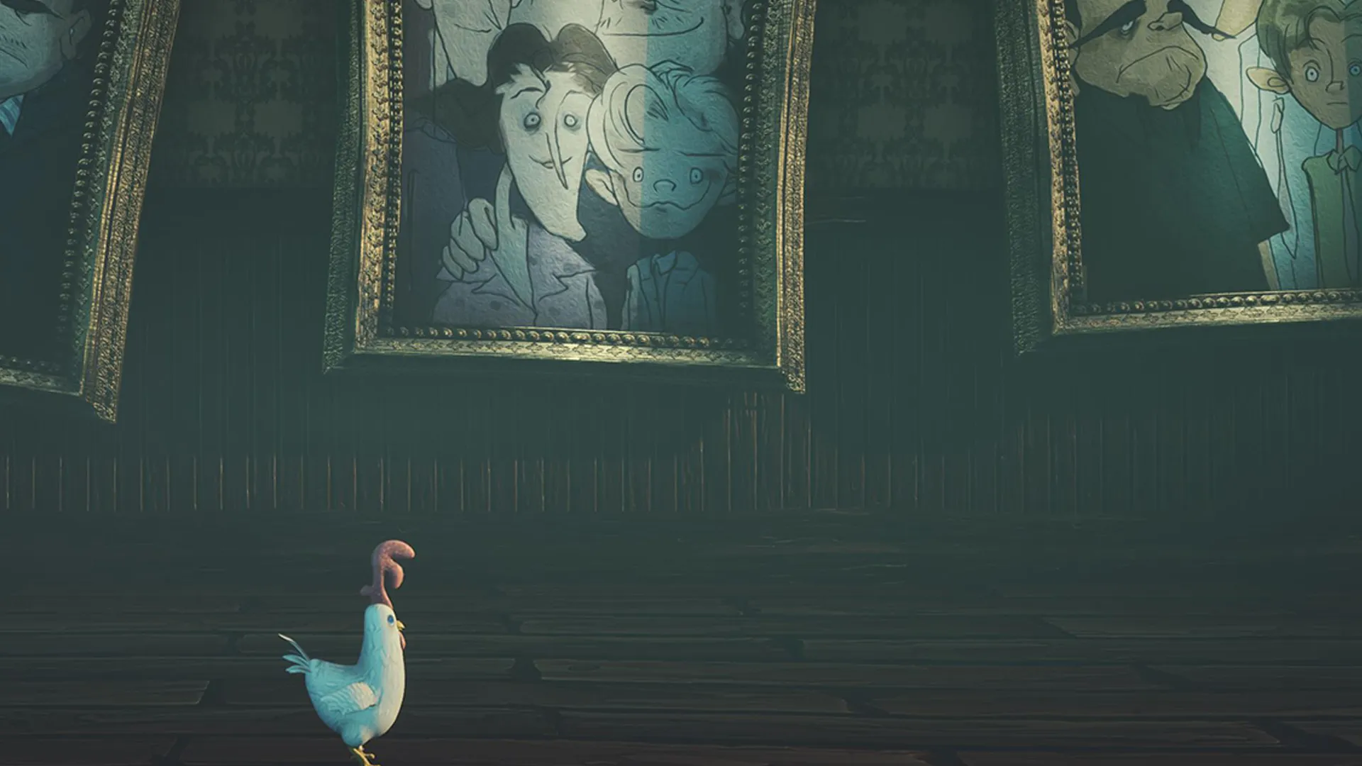 Cluck art direction, portrait gallery hall